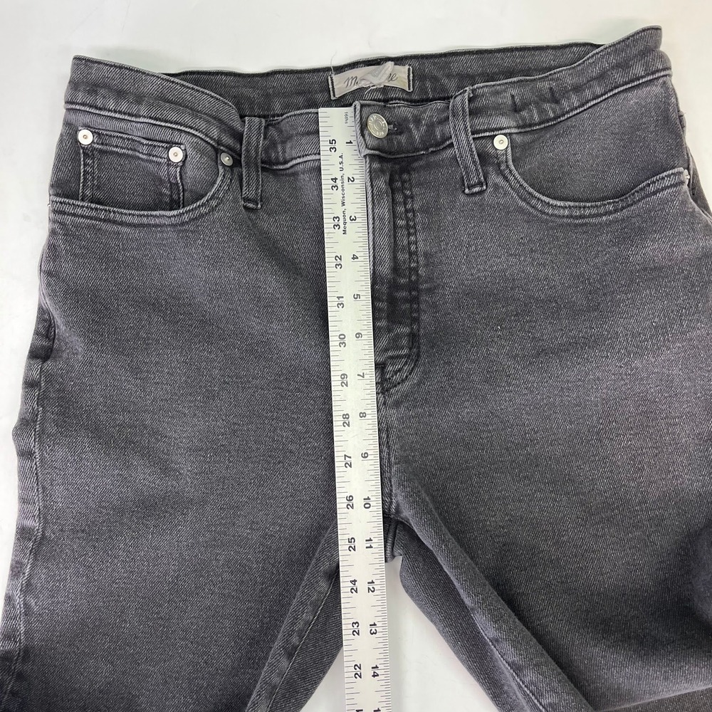 Madewell High-Rise Kick Out Jeans Faded Black Raw Hem Cropped Flare Pants Womens - Picture 14 of 15